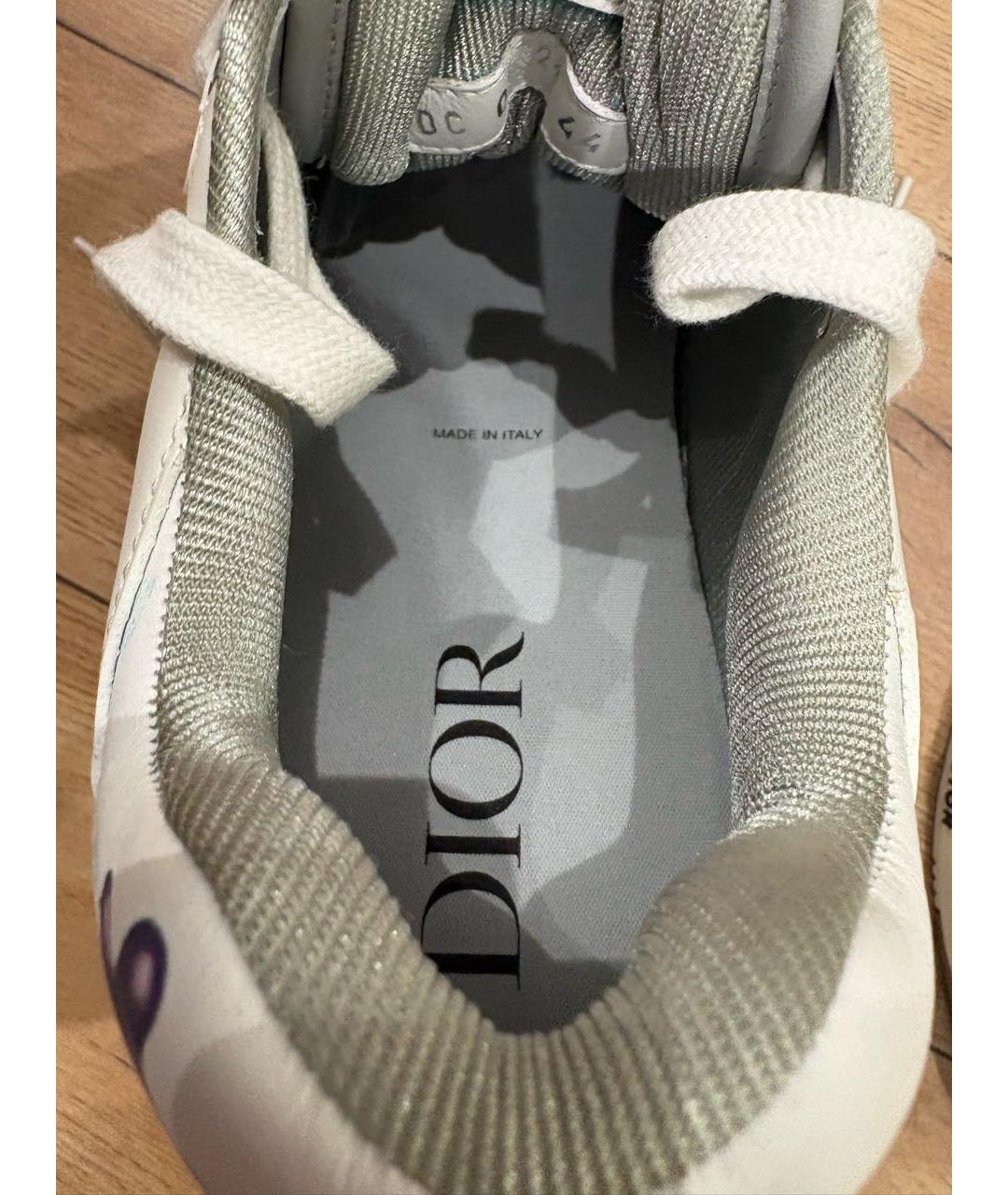 CHRISTIAN DIOR Белые кожаные низкие кроссовки / кеды, фото 4
