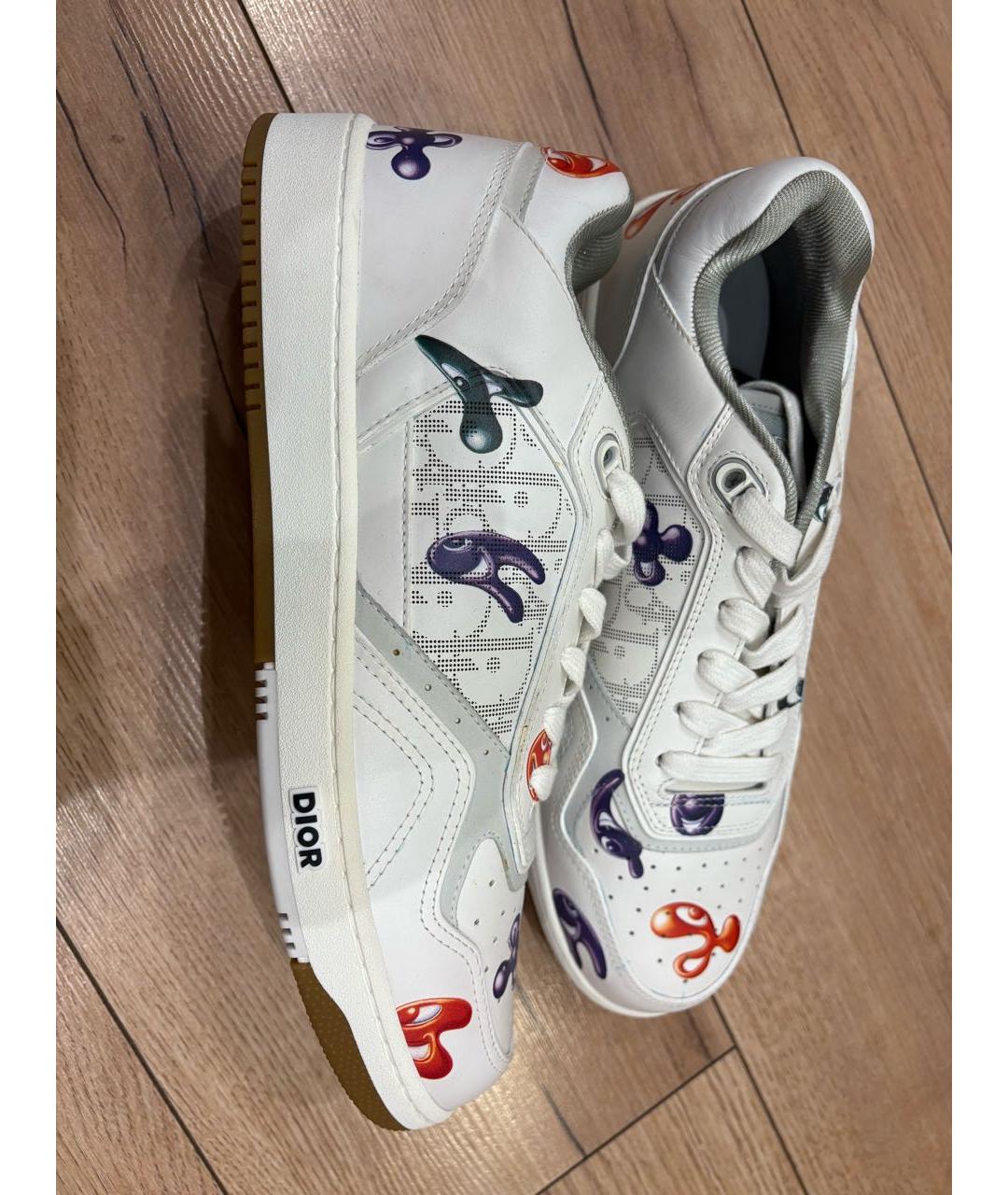 CHRISTIAN DIOR Белые кожаные низкие кроссовки / кеды, фото 5