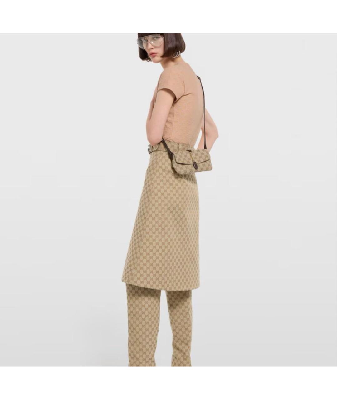 GUCCI Бежевая тканевая сумка через плечо, фото 3