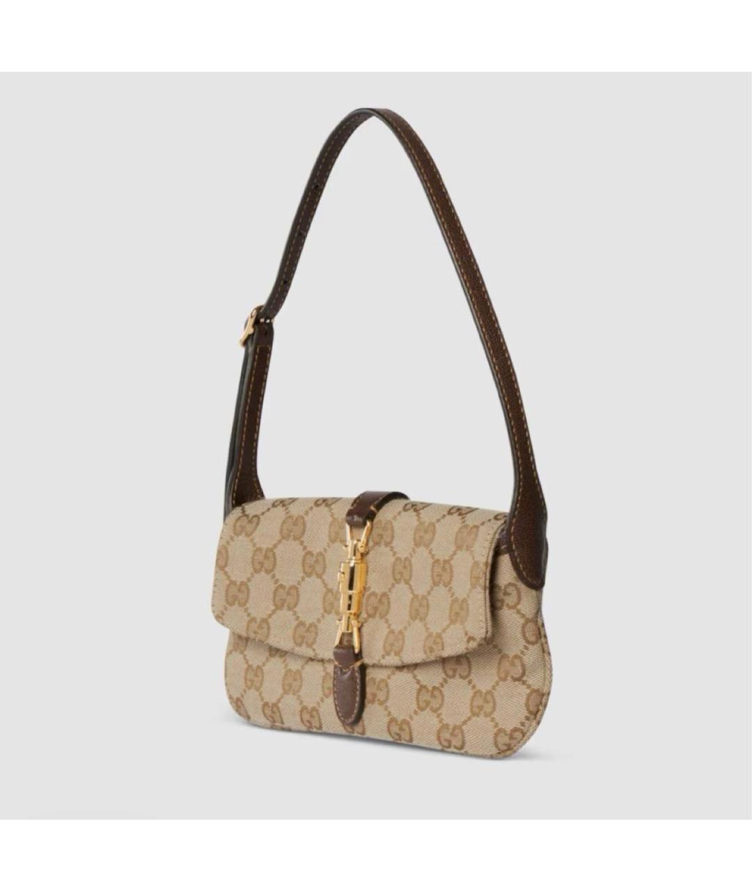 GUCCI Бежевая тканевая сумка через плечо, фото 4