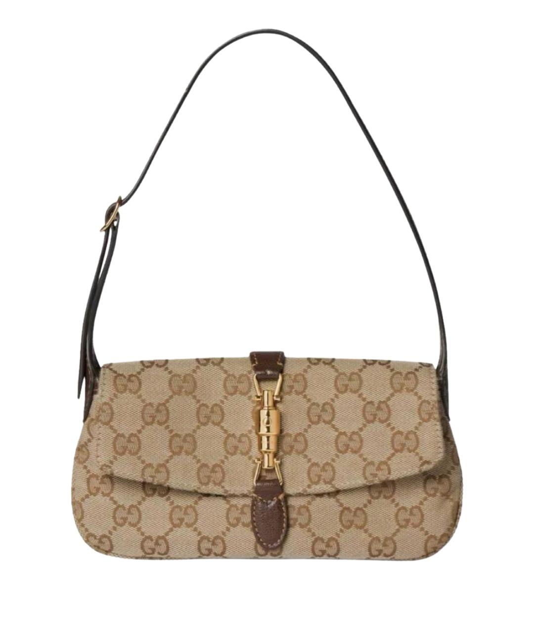 GUCCI Бежевая тканевая сумка через плечо, фото 6