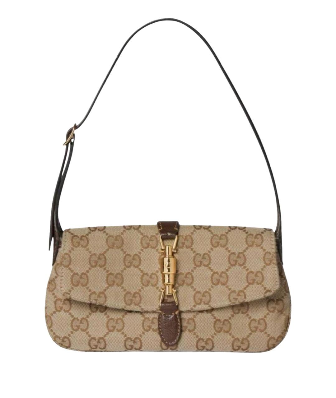 GUCCI Бежевая тканевая сумка через плечо, фото 1