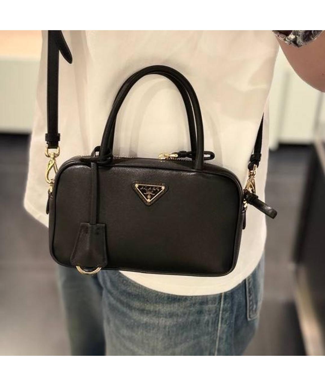 PRADA Черная кожаная сумка через плечо, фото 2