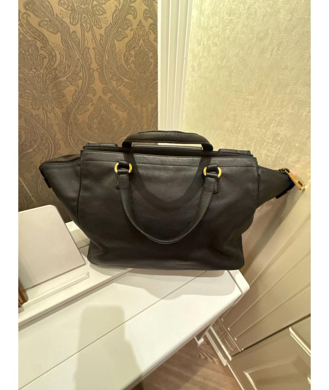 GUCCI Черная кожаная сумка с короткими ручками, фото 5