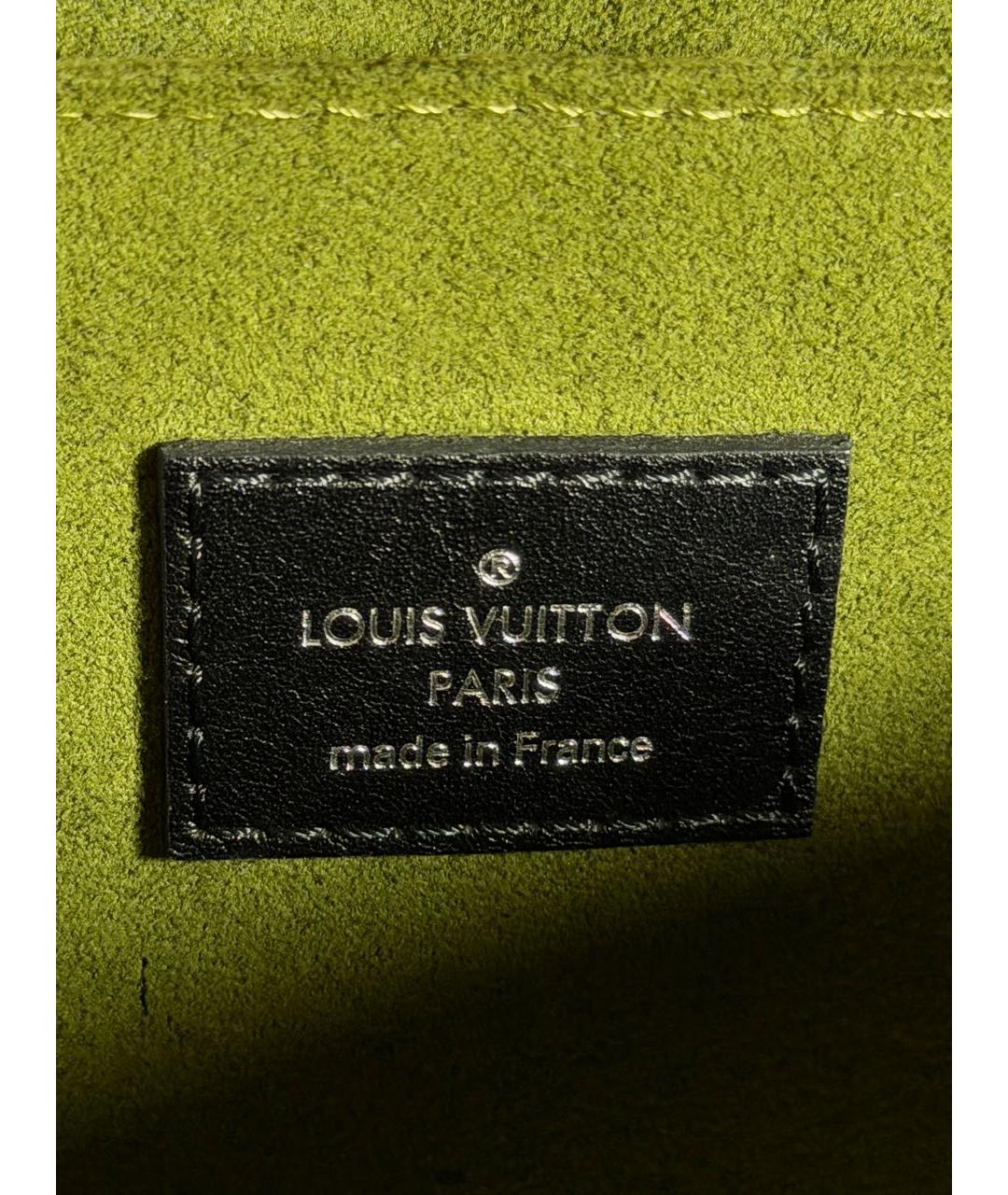 LOUIS VUITTON Черная кожаная сумка через плечо, фото 5