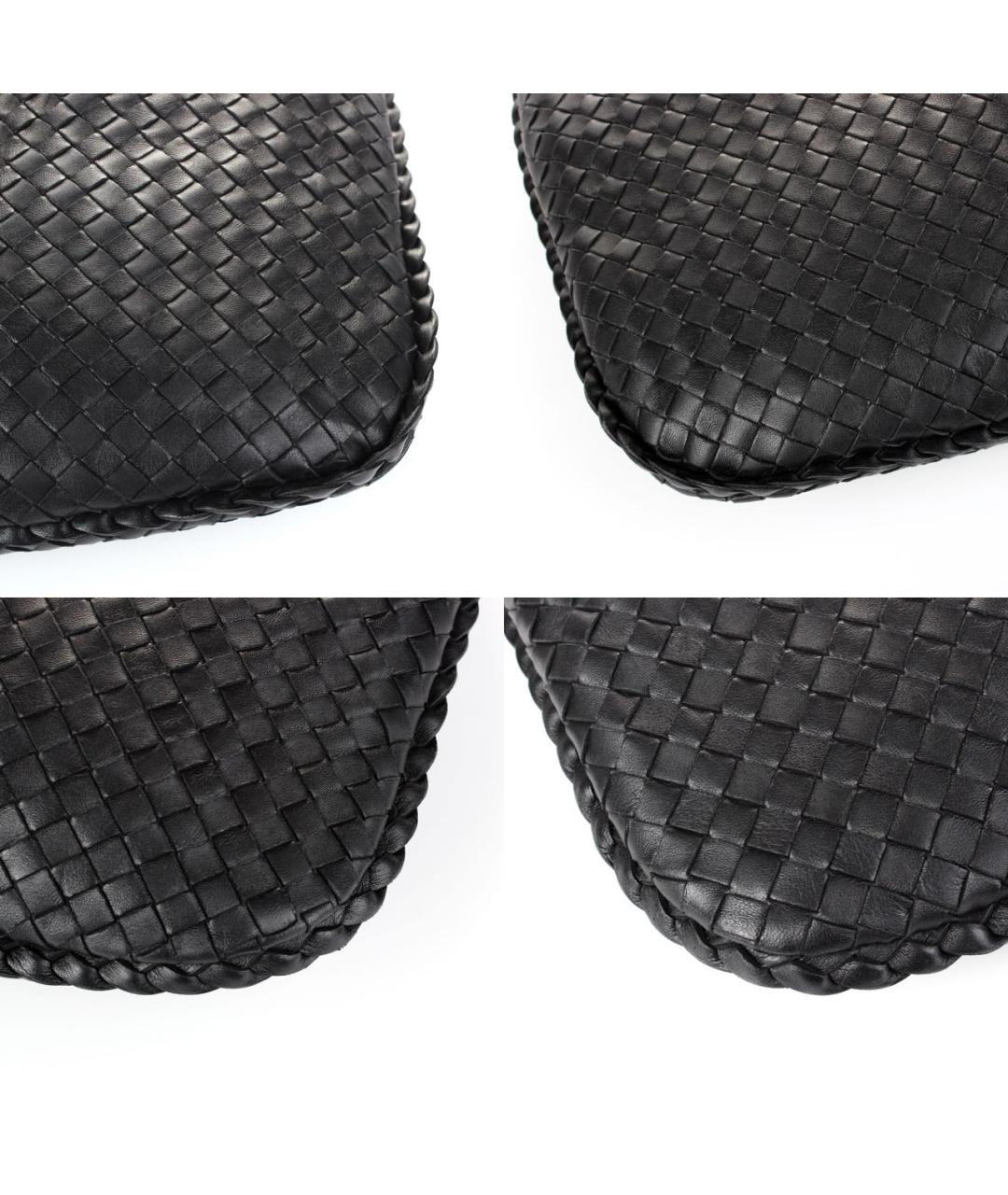 BOTTEGA VENETA Черная кожаная сумка через плечо, фото 4