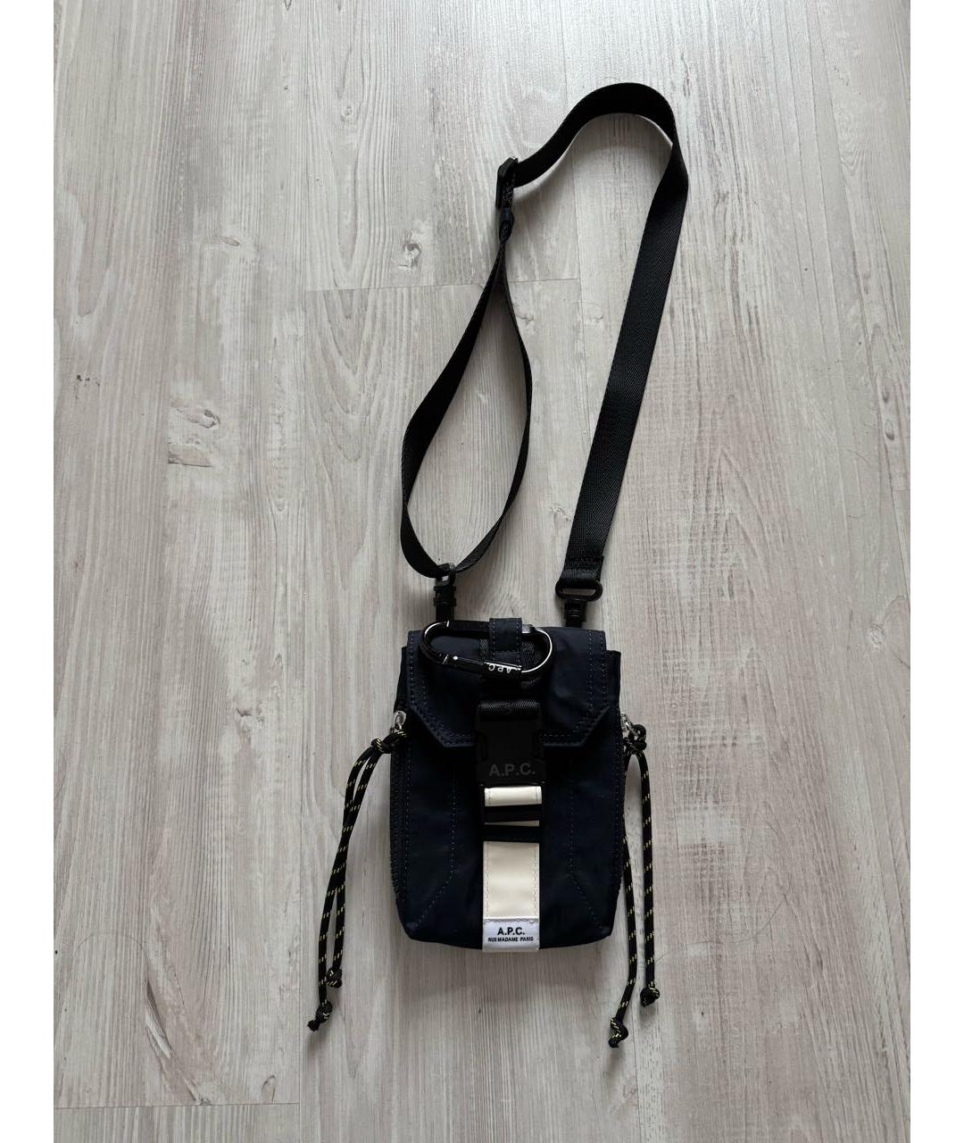 A.P.C. Темно-синяя тканевая сумка на плечо, фото 7