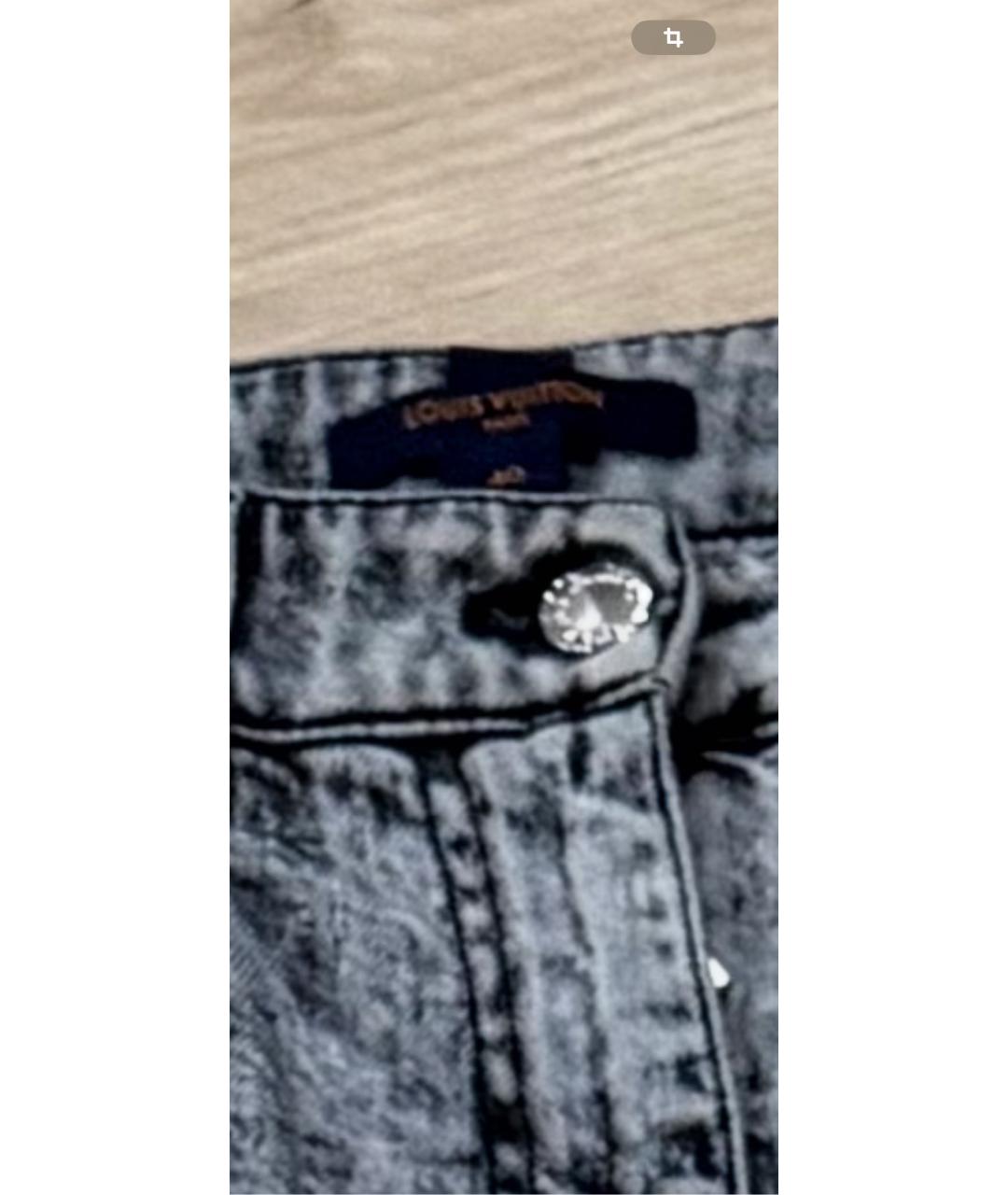 LOUIS VUITTON Серые хлопковые джинсы слим, фото 3