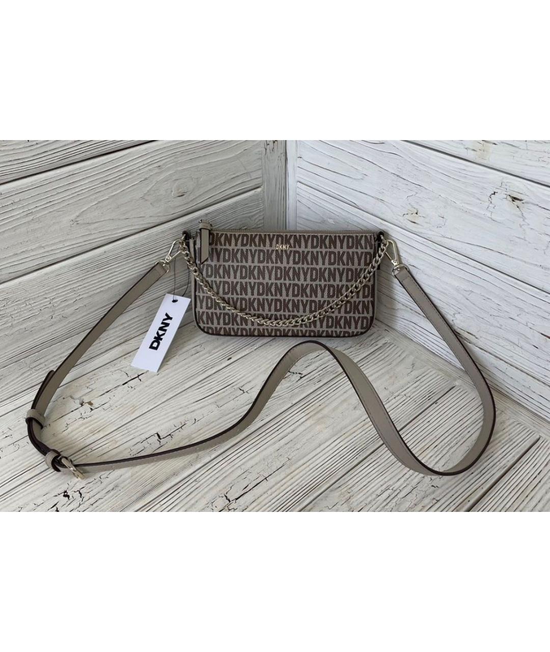 DKNY Коричневая сумка через плечо из искусственной кожи, фото 3