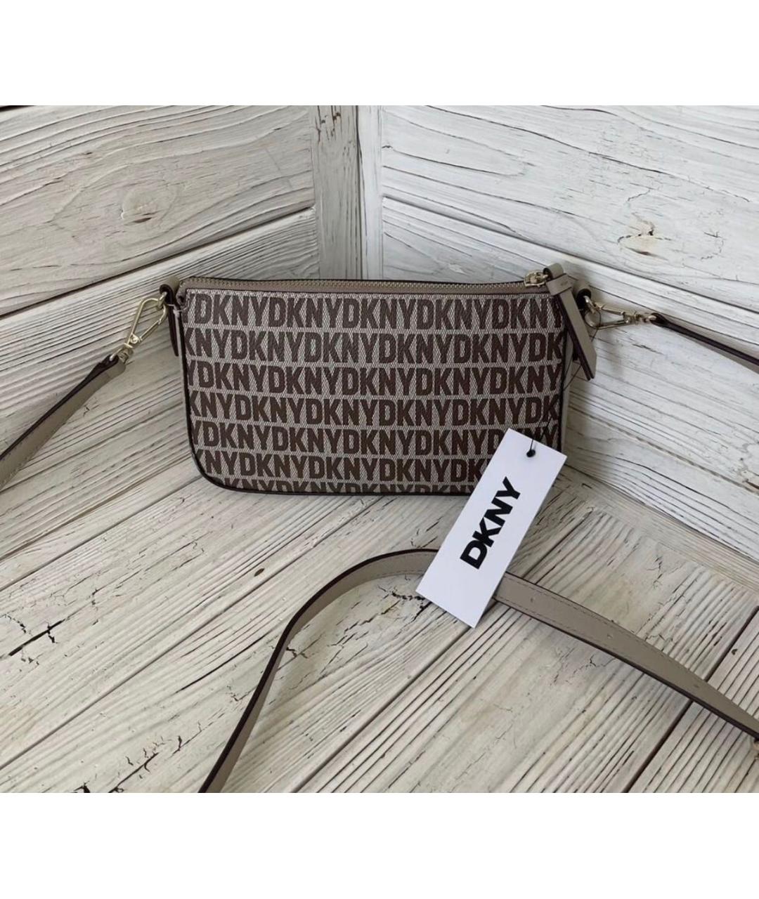 DKNY Коричневая сумка через плечо из искусственной кожи, фото 4