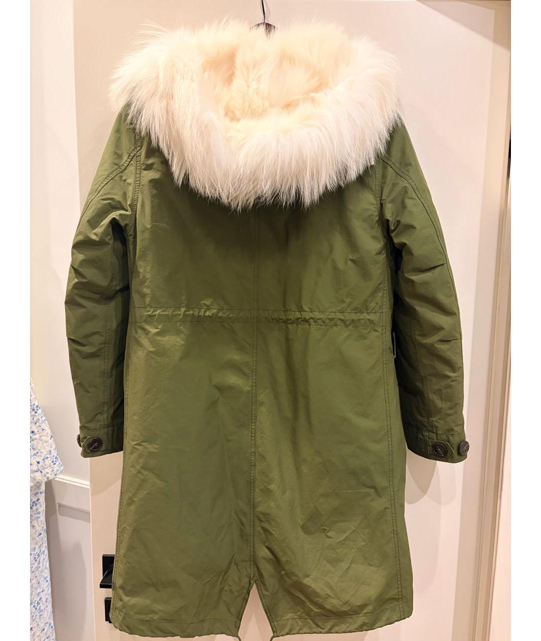 YVES SALOMON Зеленая меховая парка, фото 2