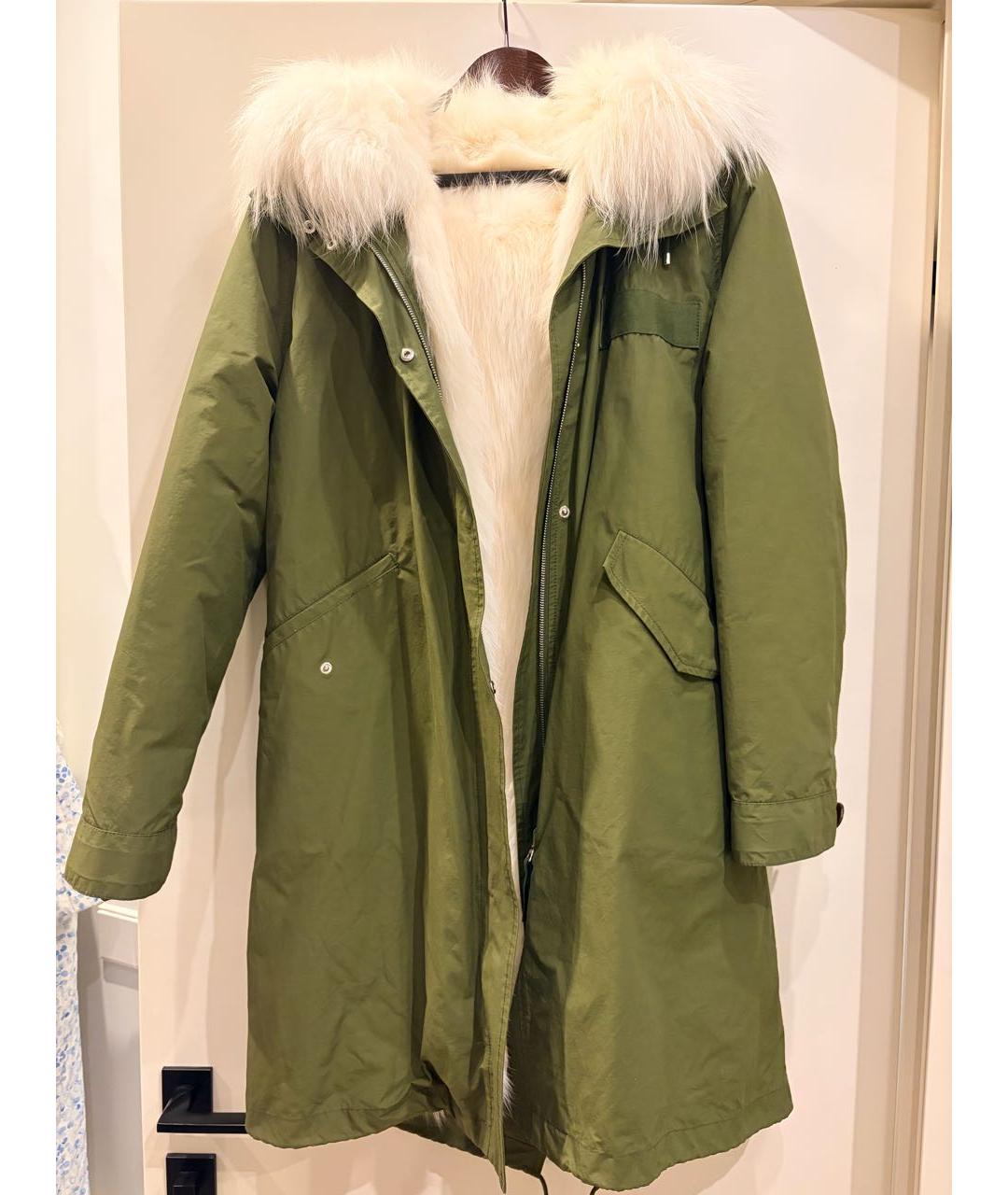 YVES SALOMON Зеленая меховая парка, фото 6