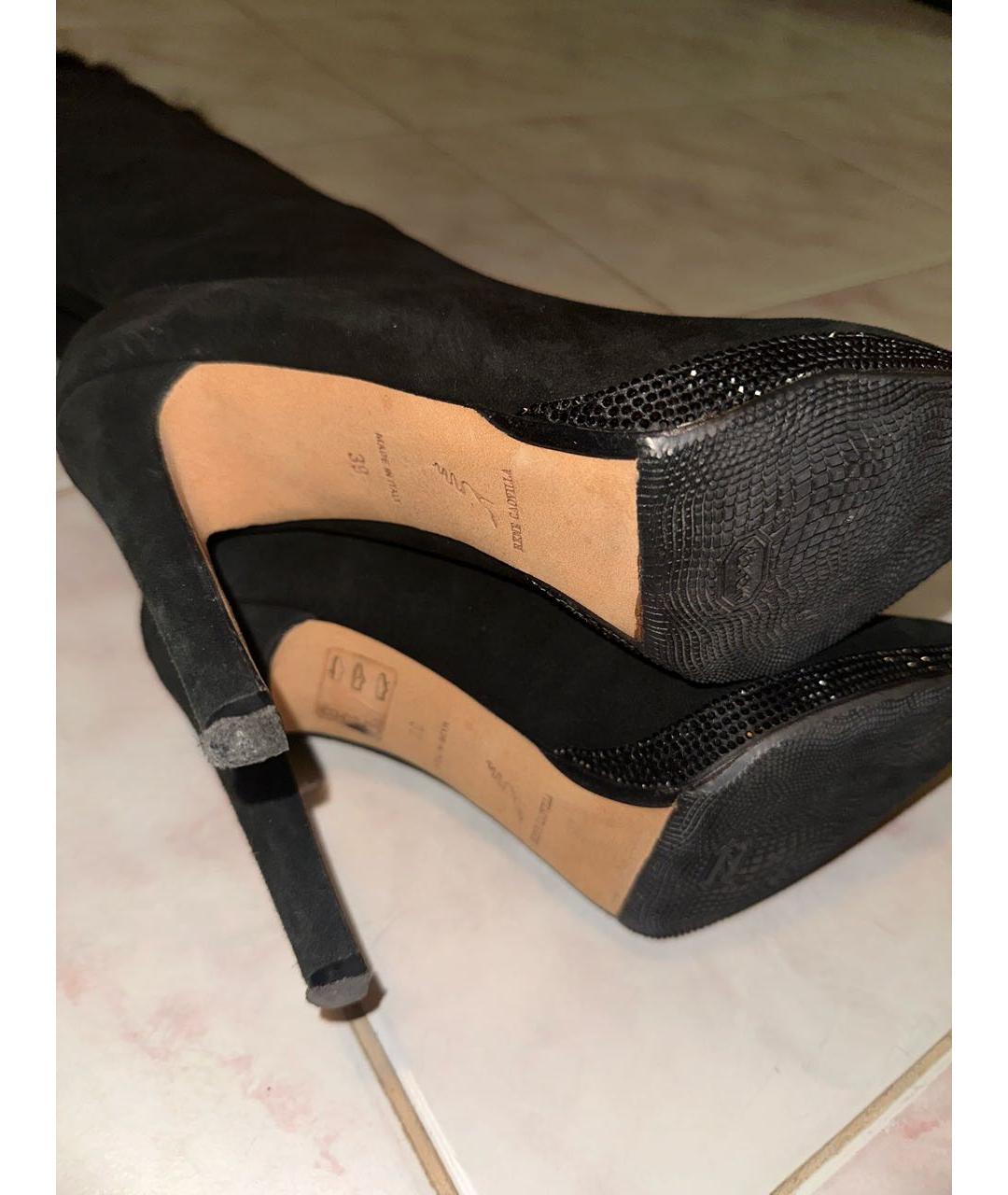 RENE CAOVILLA Черные замшевые сапоги, фото 5