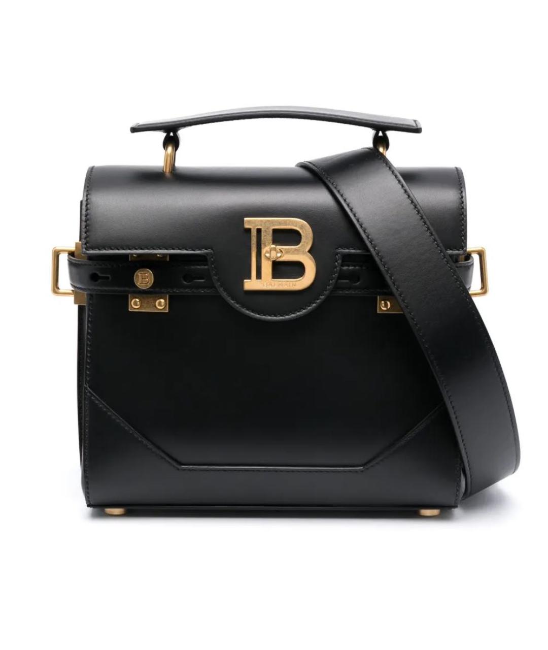 BALMAIN Черная кожаная сумка с короткими ручками, фото 9