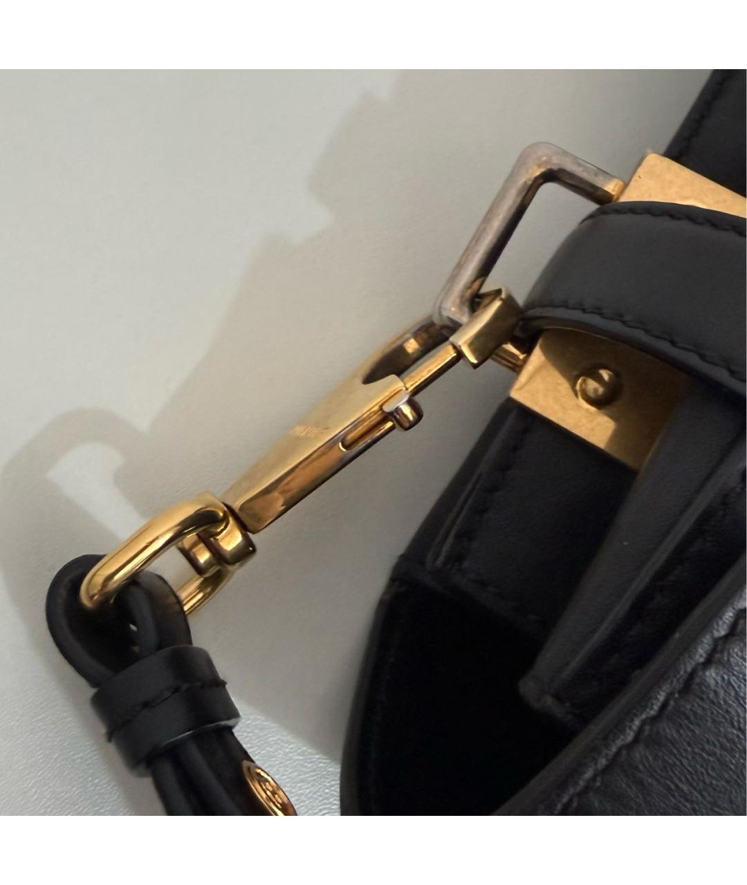 BALMAIN Черная кожаная сумка с короткими ручками, фото 6