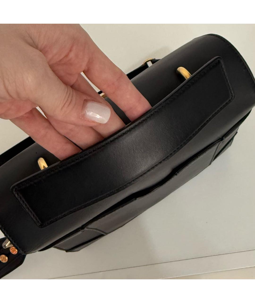 BALMAIN Черная кожаная сумка с короткими ручками, фото 8