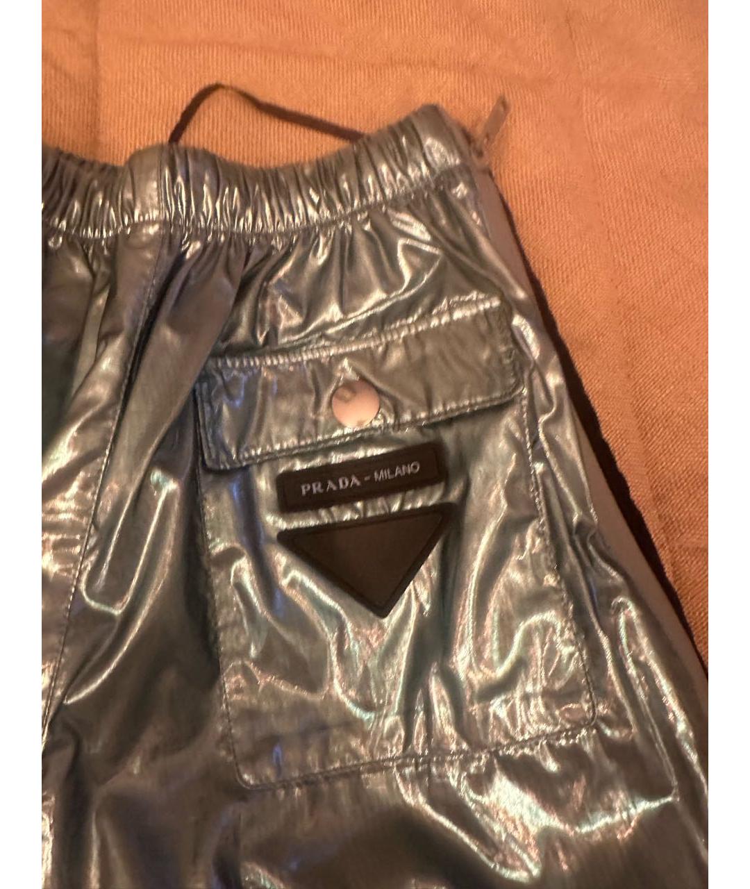 PRADA Мульти полиамидовые брюки широкие, фото 4