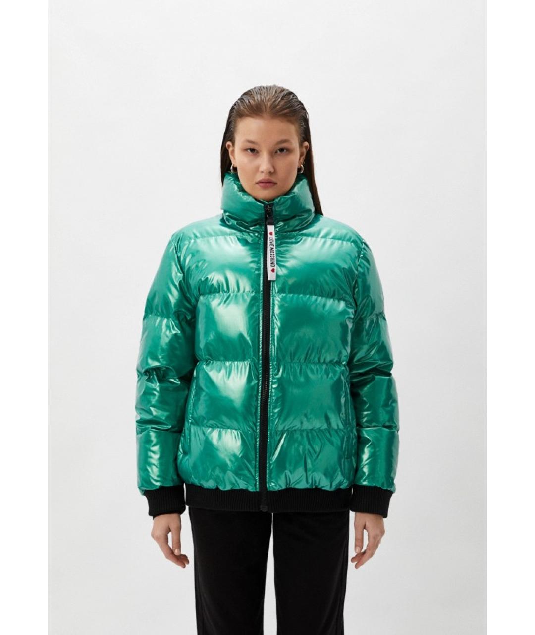 MOSCHINO Зеленая полиэстеровая куртка, фото 4