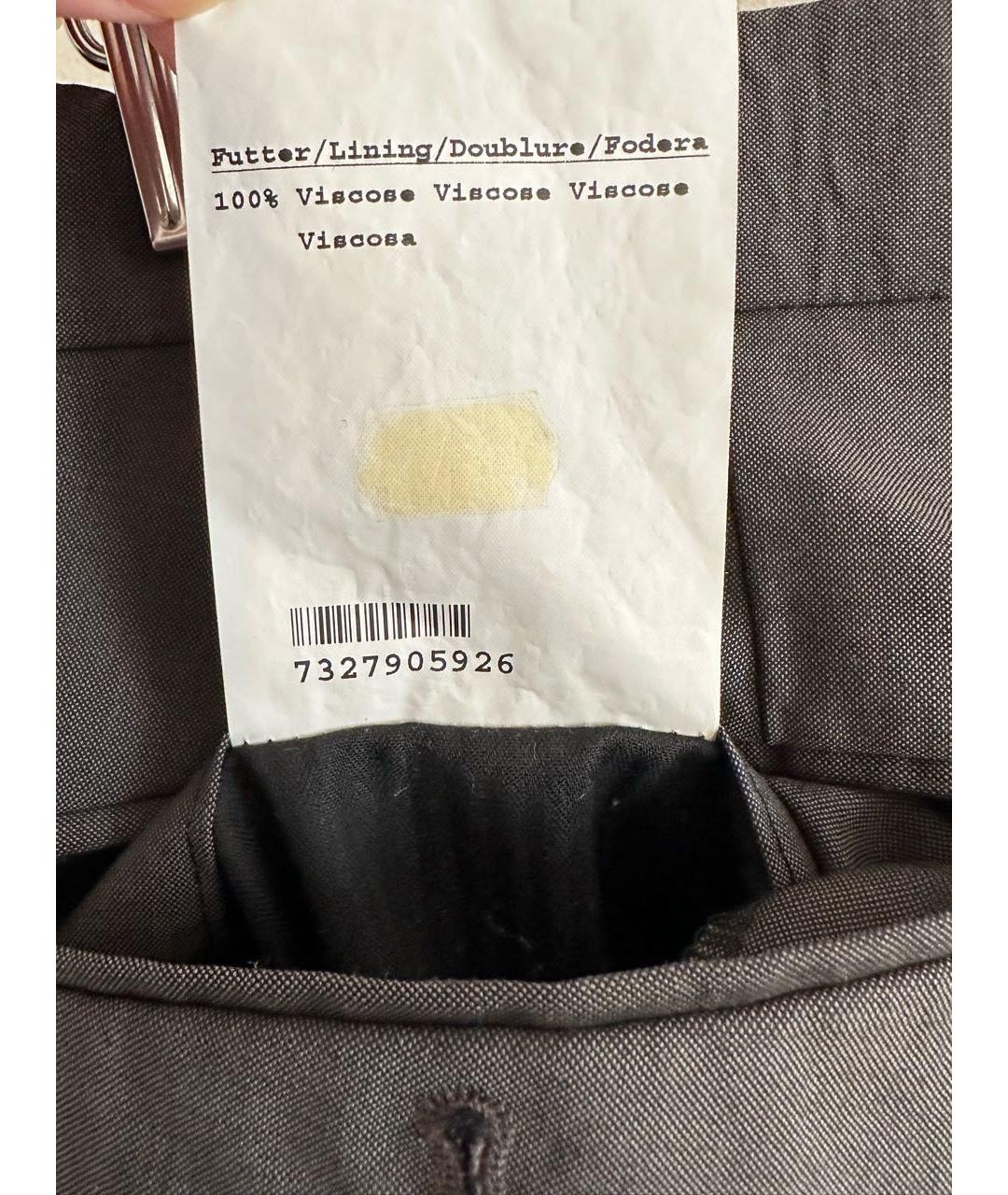 BURBERRY Коричневые шерстяные классические брюки, фото 4