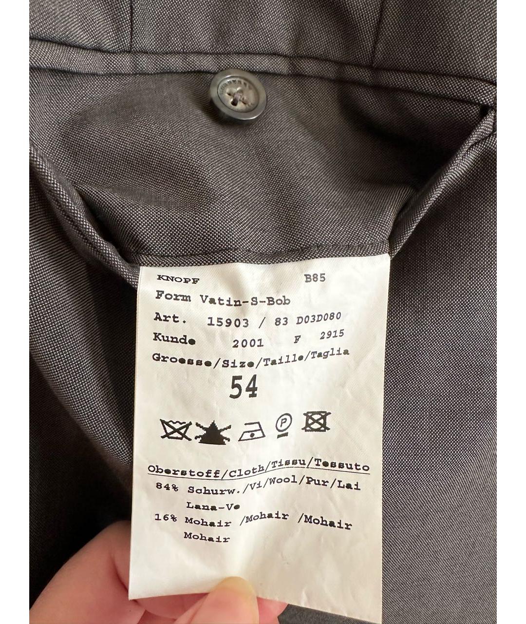 BURBERRY Коричневые шерстяные классические брюки, фото 3