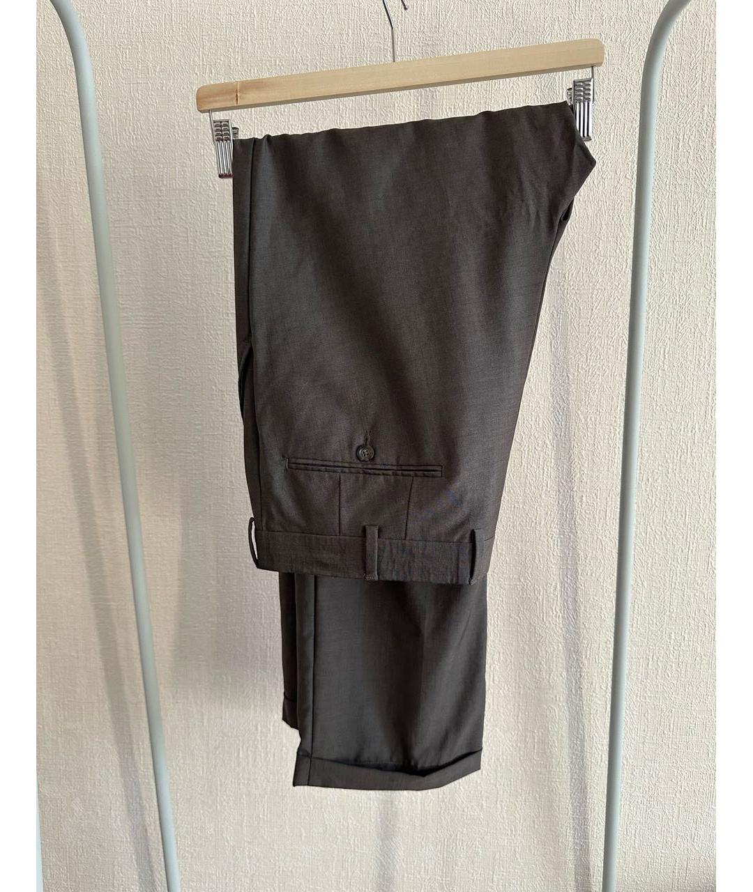 BURBERRY Коричневые шерстяные классические брюки, фото 7