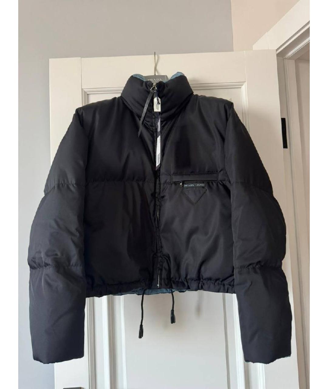 PRADA Черный полиэстеровый пуховик, фото 6