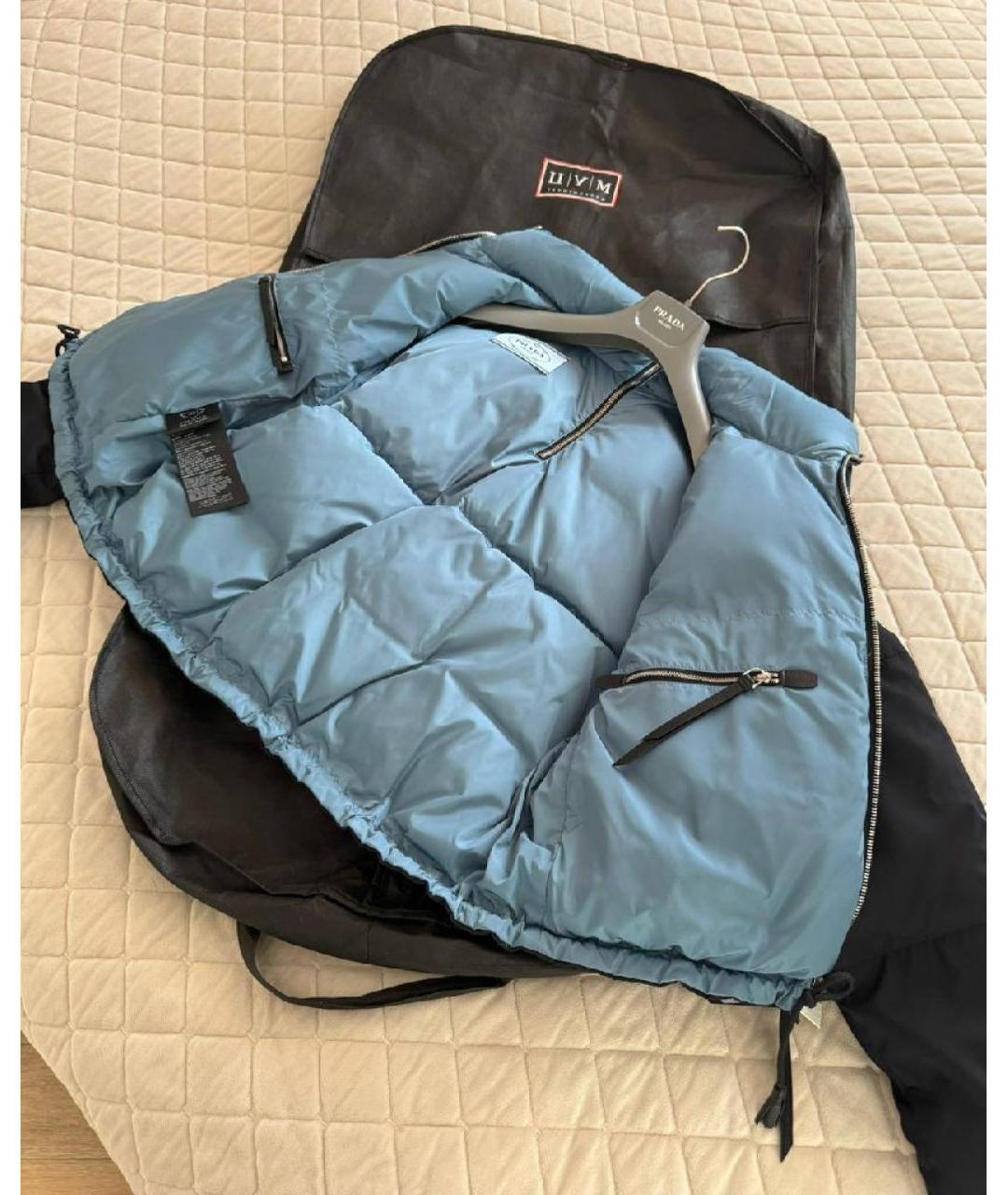 PRADA Черный полиэстеровый пуховик, фото 4