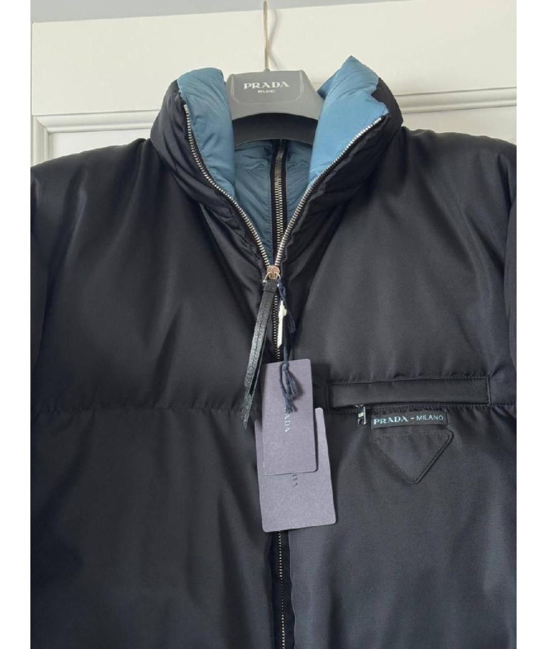 PRADA Черный полиэстеровый пуховик, фото 5
