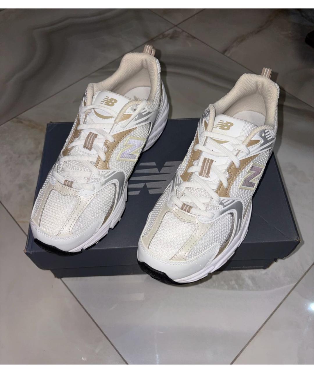 NEW BALANCE Белые кожаные кроссовки, фото 2