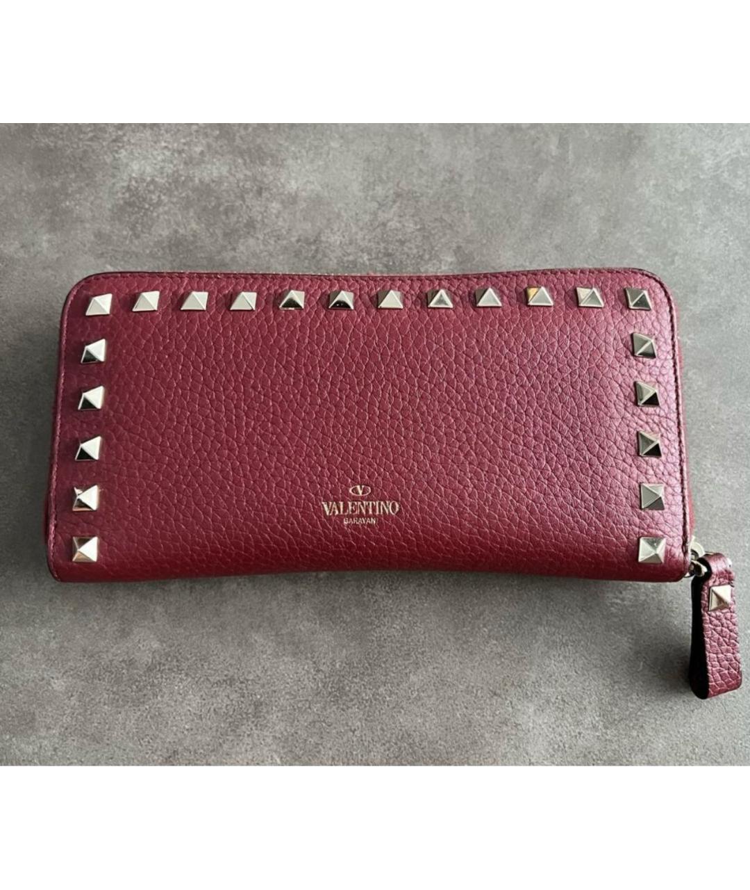 VALENTINO Красный кожаный кошелек, фото 5
