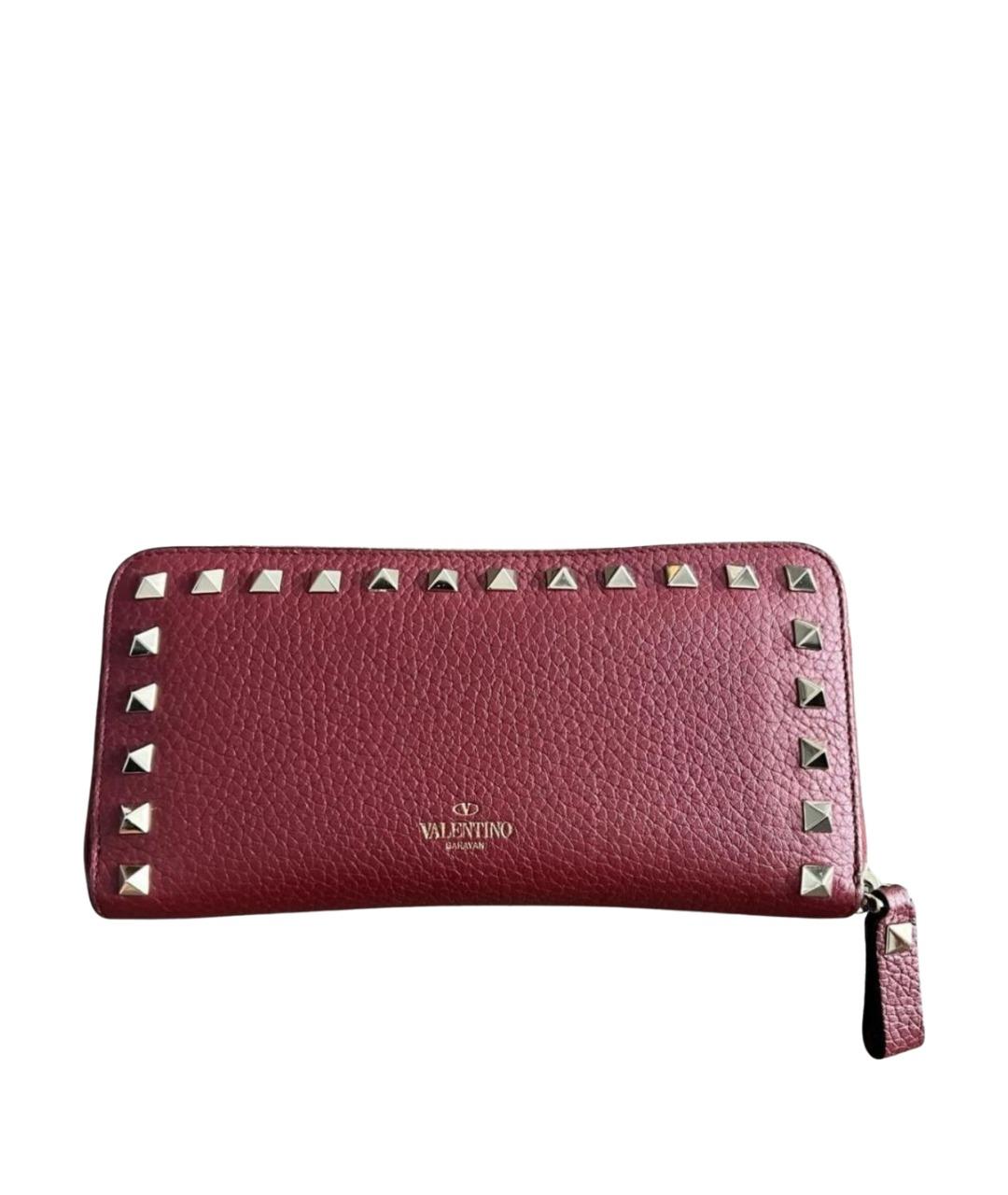 VALENTINO Красный кожаный кошелек, фото 1