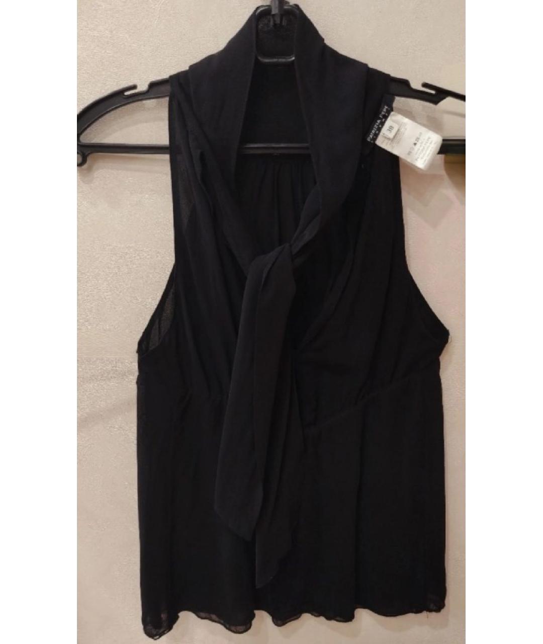 PATRIZIA PEPE Черная шелковая блузы, фото 3