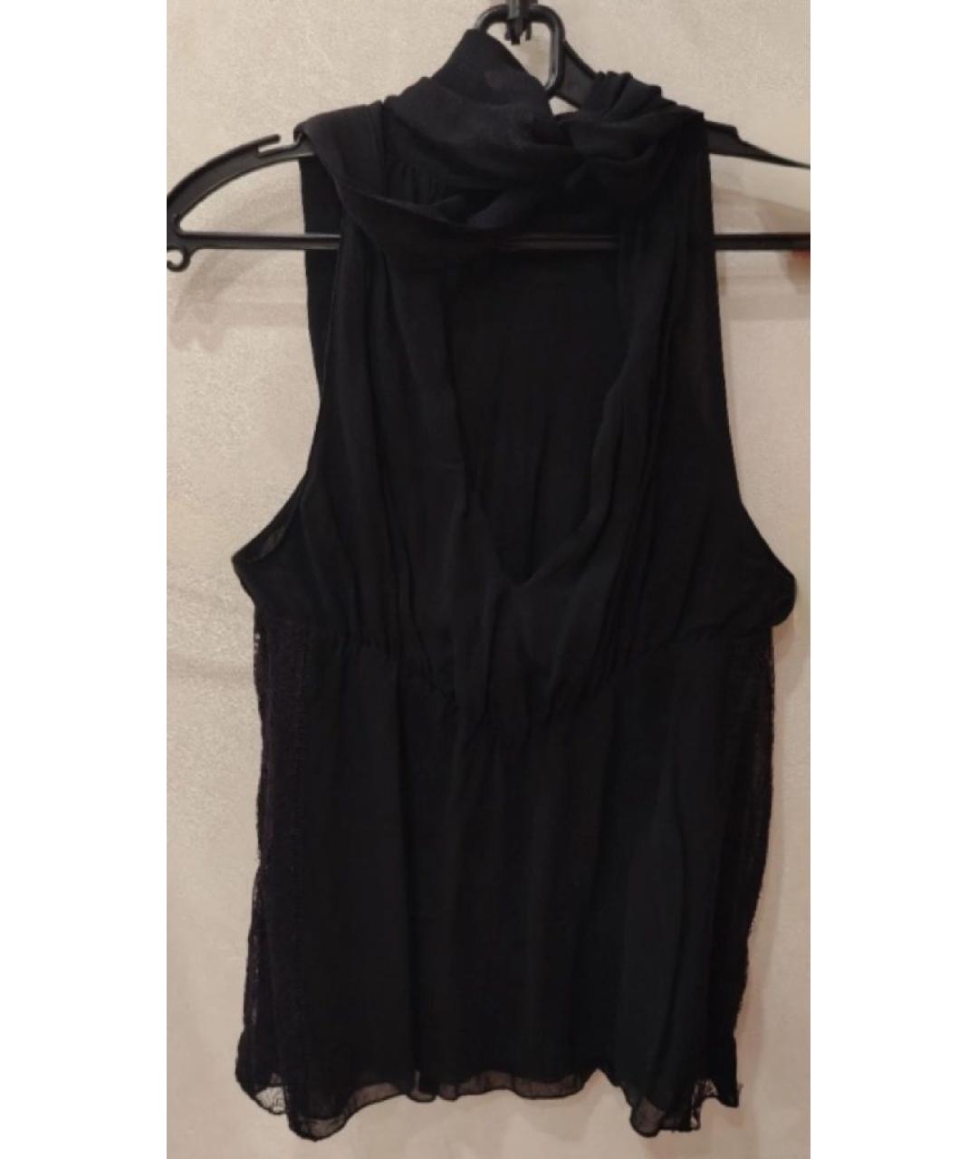 PATRIZIA PEPE Черная шелковая блузы, фото 2