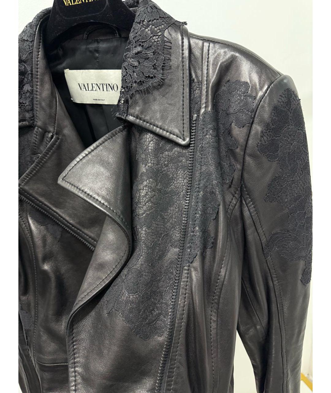 VALENTINO Черная кожаная куртка, фото 4