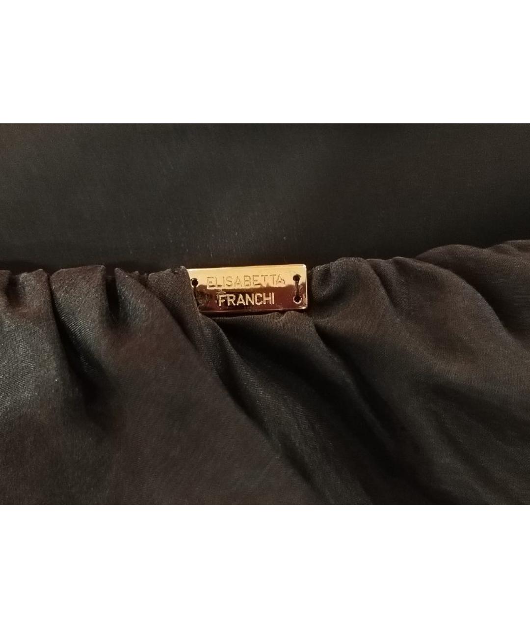 ELISABETTA FRANCHI Черная хлопковая блузы, фото 4