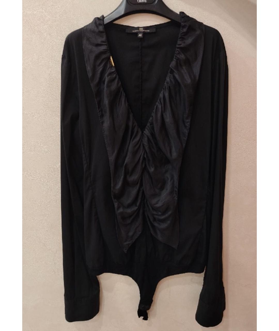 ELISABETTA FRANCHI Черная хлопковая блузы, фото 6