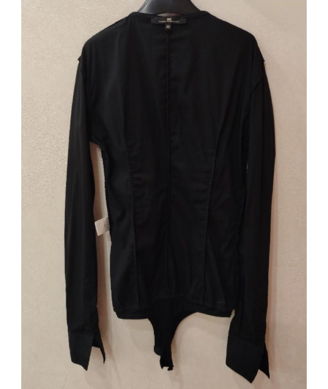 ELISABETTA FRANCHI Черная хлопковая блузы, фото 3