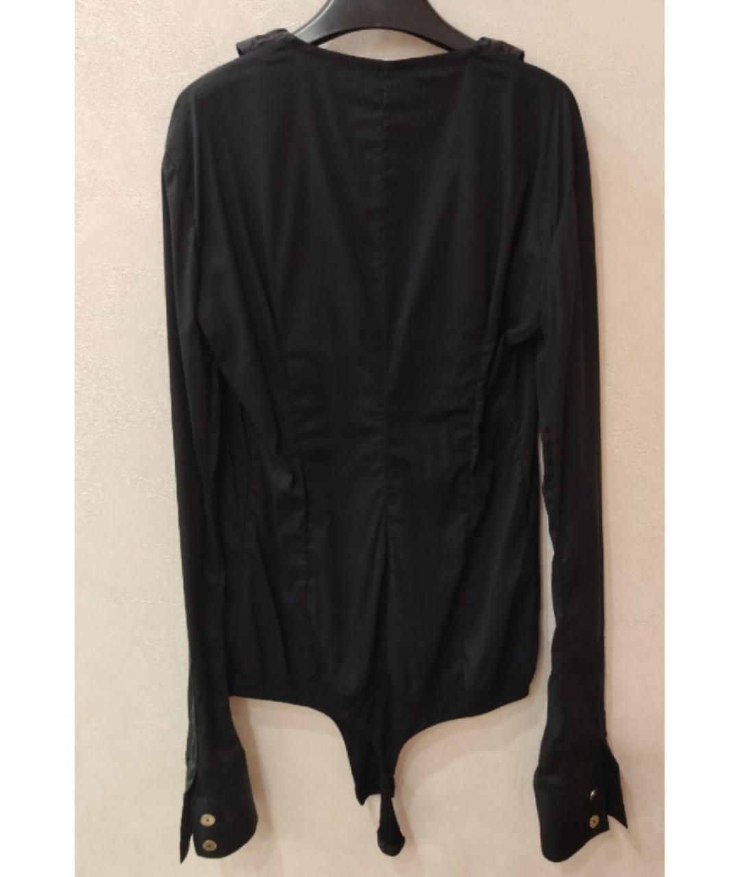 ELISABETTA FRANCHI Черная хлопковая блузы, фото 2