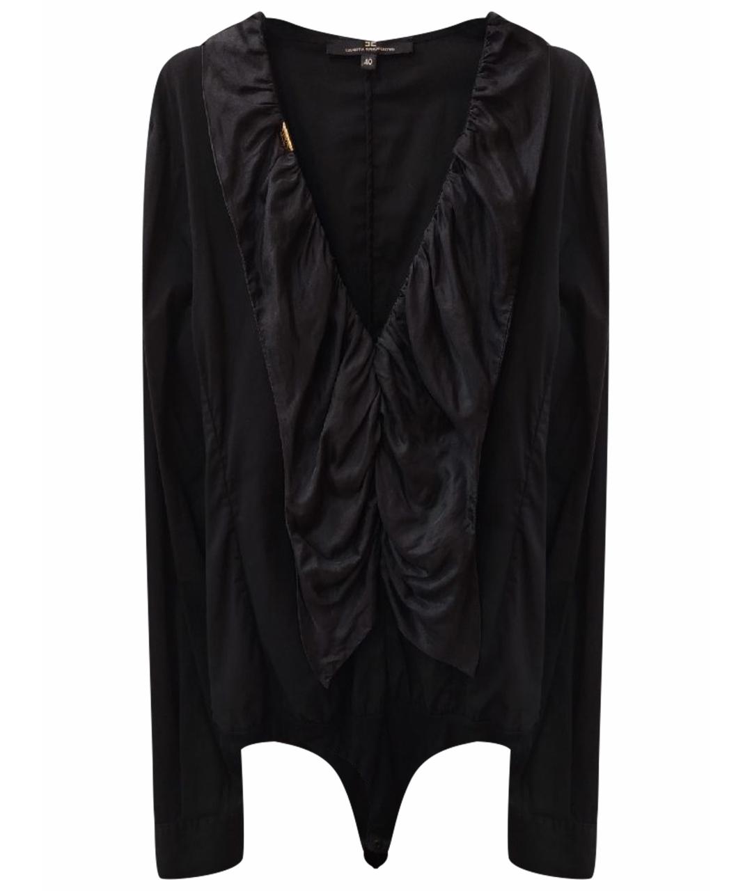 ELISABETTA FRANCHI Черная хлопковая блузы, фото 1