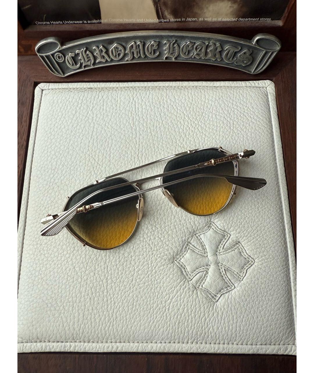 CHROME HEARTS Серебряные металлические солнцезащитные очки, фото 3