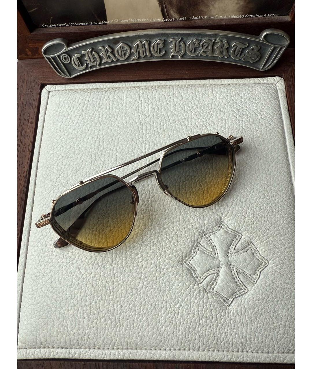 CHROME HEARTS Серебряные металлические солнцезащитные очки, фото 2