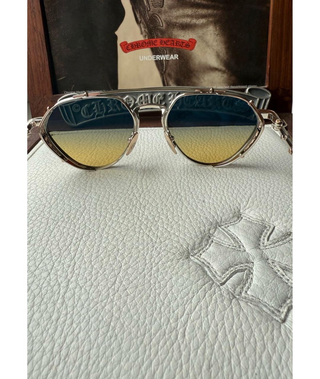 CHROME HEARTS Серебряные металлические солнцезащитные очки, фото 9