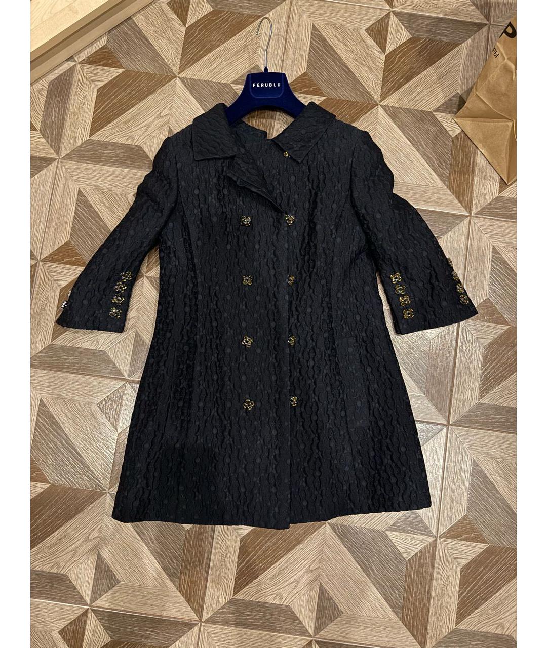 DOLCE&GABBANA Черное шерстяное пальто, фото 6
