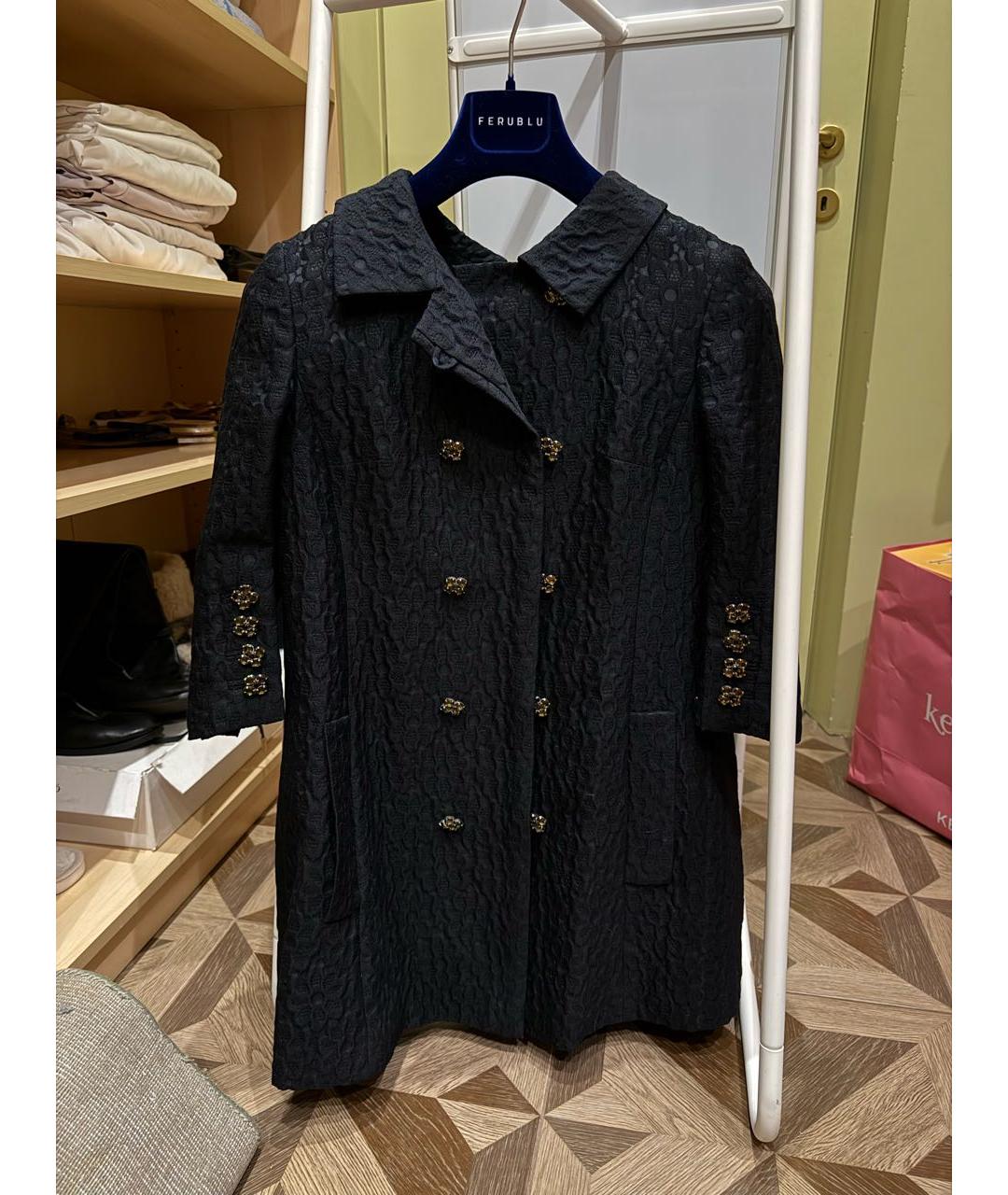 DOLCE&GABBANA Черное шерстяное пальто, фото 9