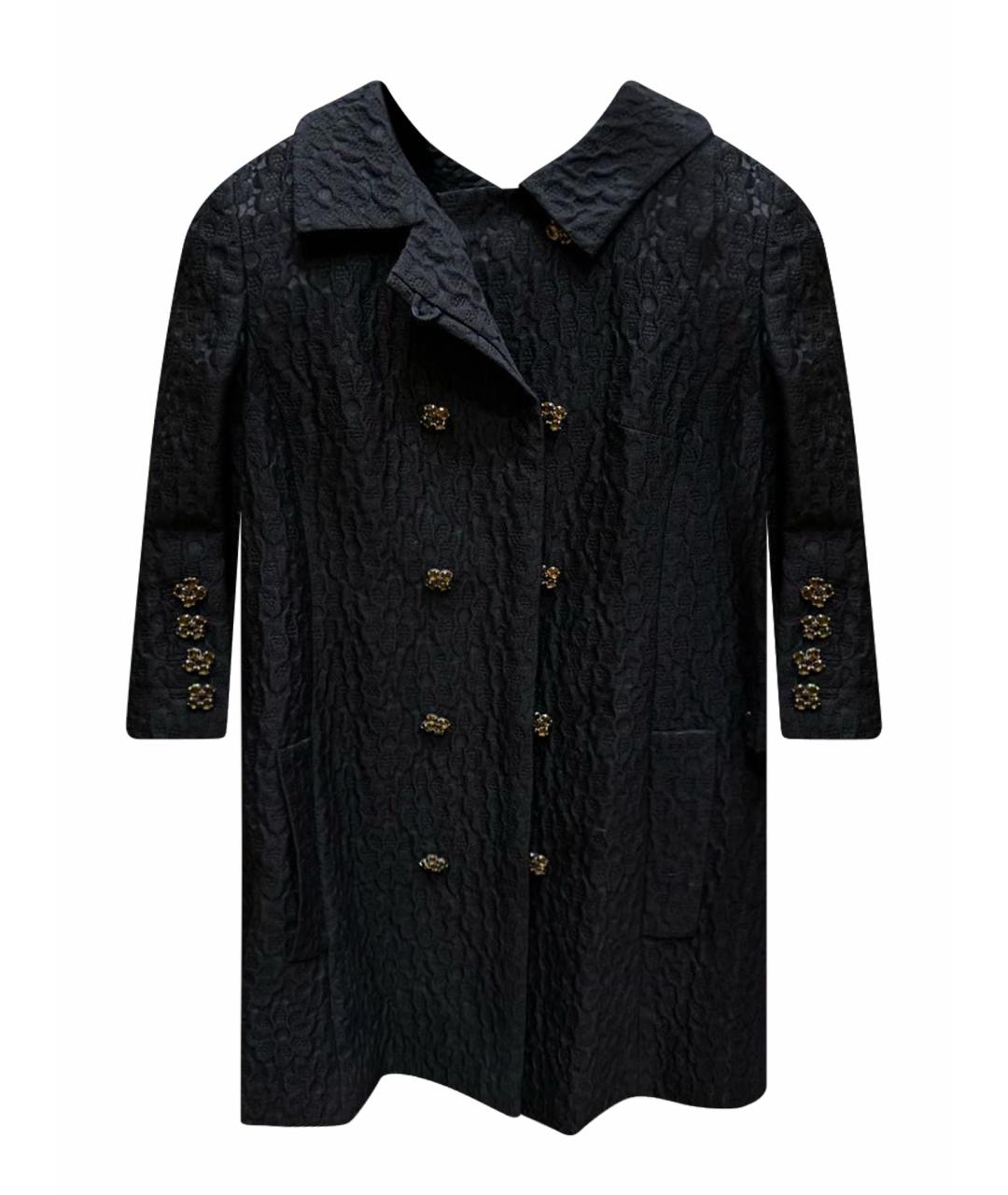 DOLCE&GABBANA Черное шерстяное пальто, фото 1