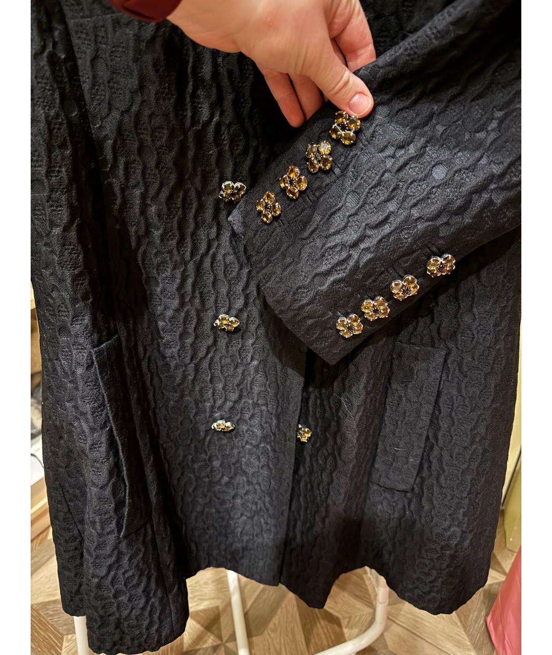 DOLCE&GABBANA Черное шерстяное пальто, фото 5