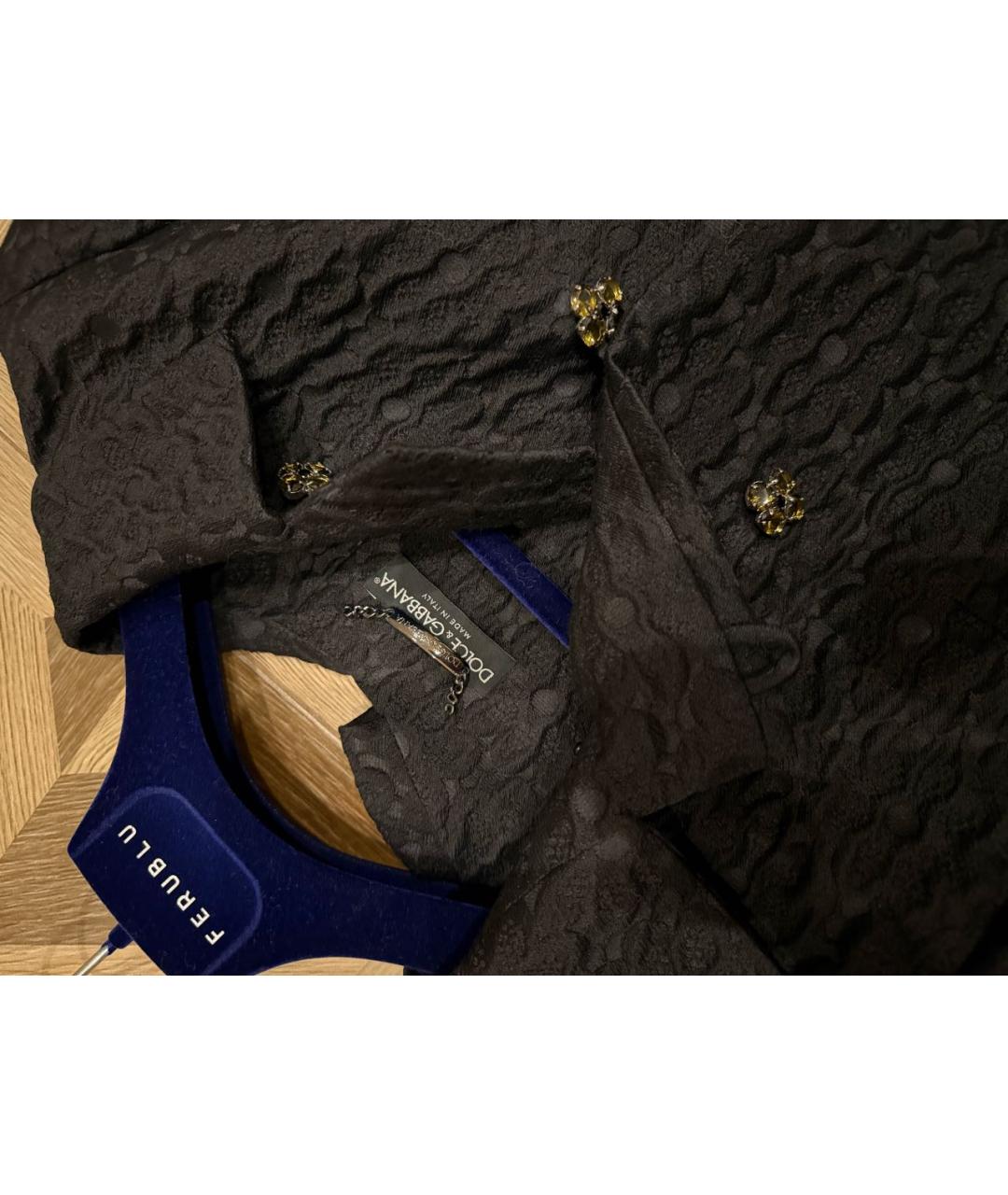 DOLCE&GABBANA Черное шерстяное пальто, фото 3