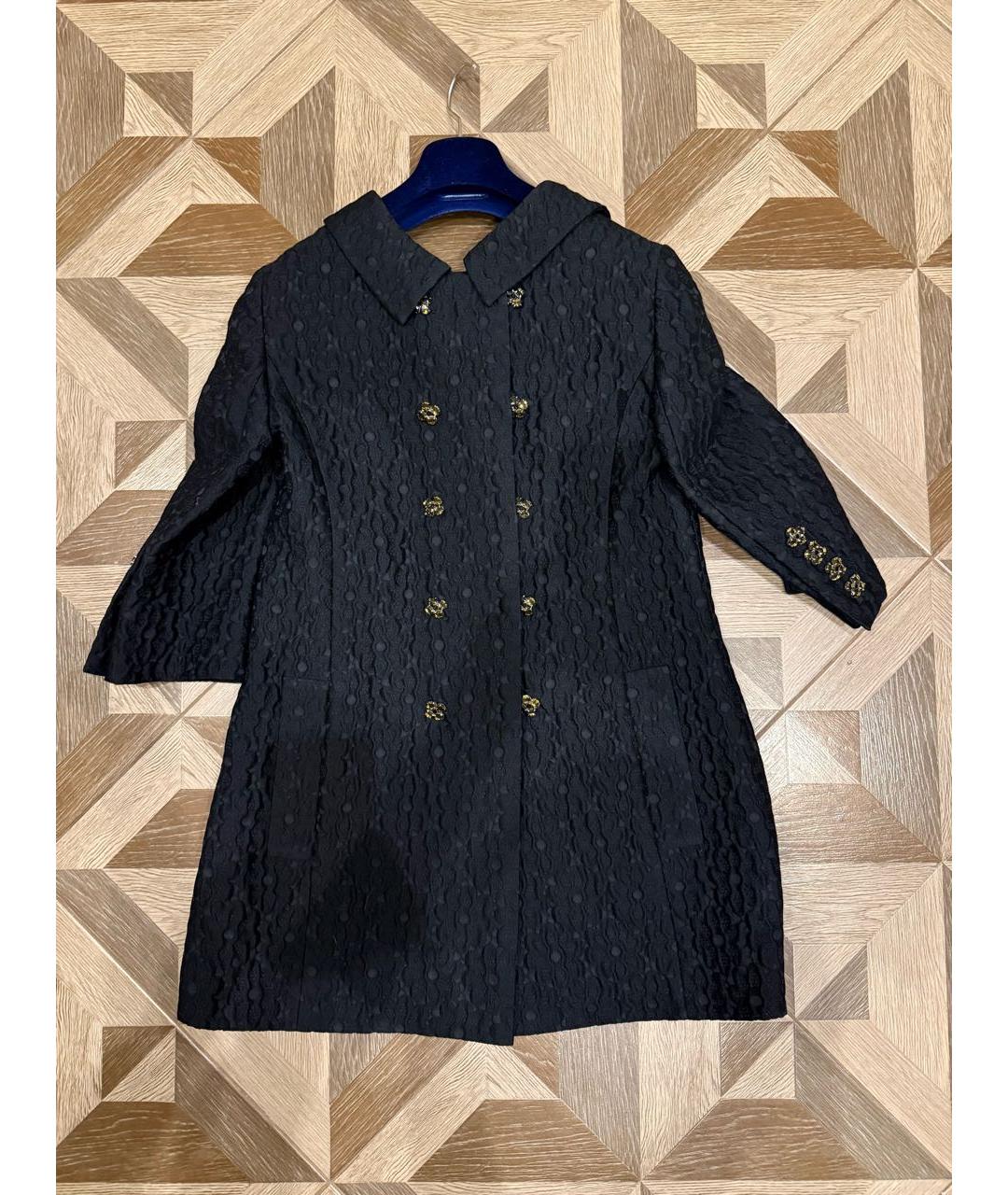 DOLCE&GABBANA Черное шерстяное пальто, фото 2