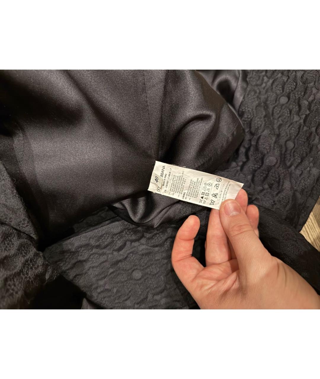 DOLCE&GABBANA Черное шерстяное пальто, фото 4