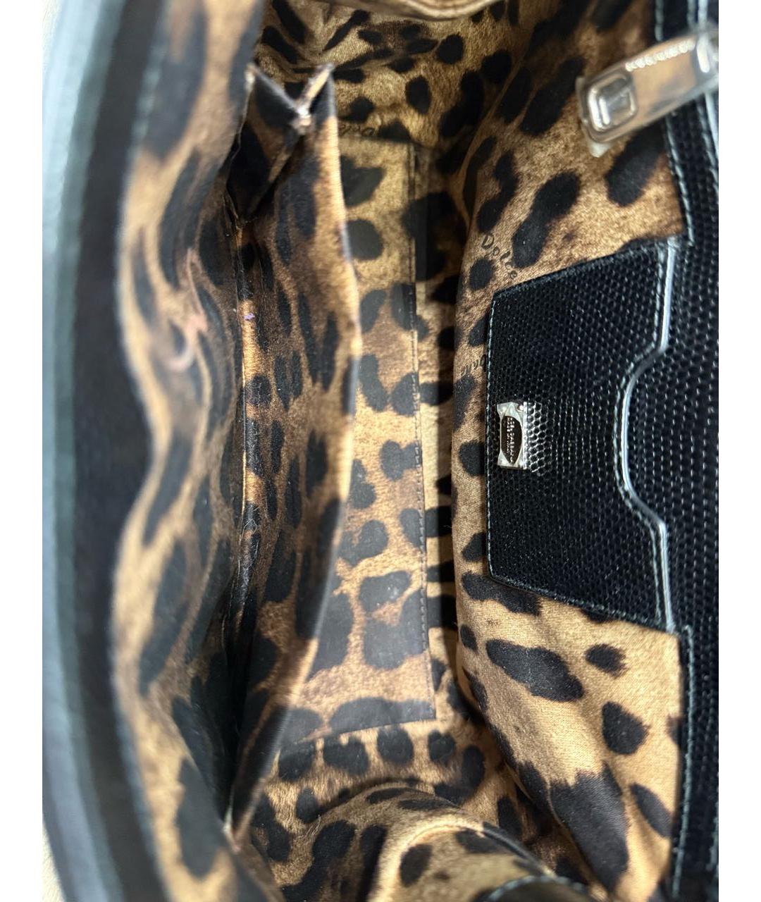 DOLCE&GABBANA Черная кожаная сумка тоут, фото 5